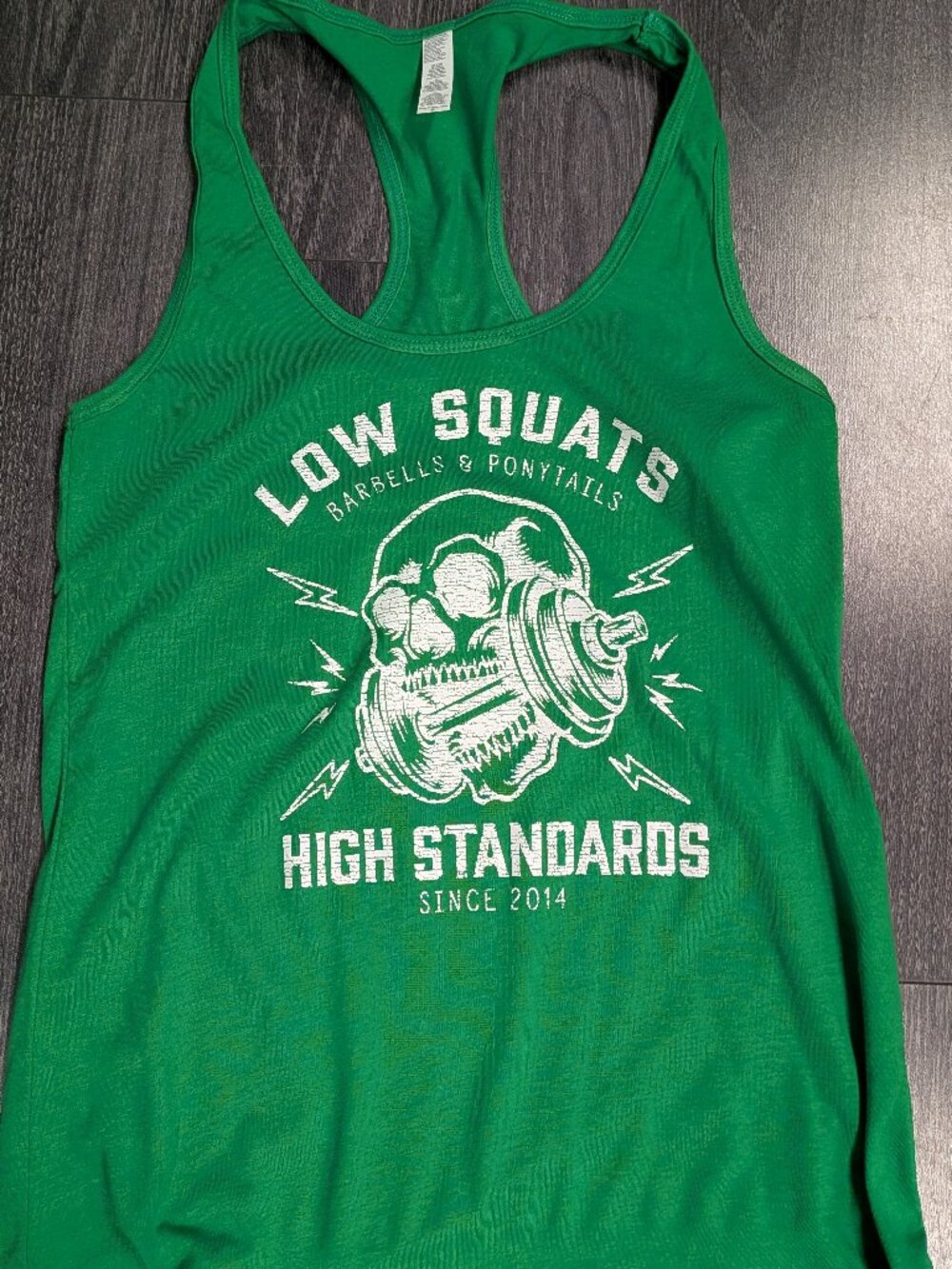 Barbells And Ponytails "Heavy Metal" Racerback Tank Top Sz S NEW